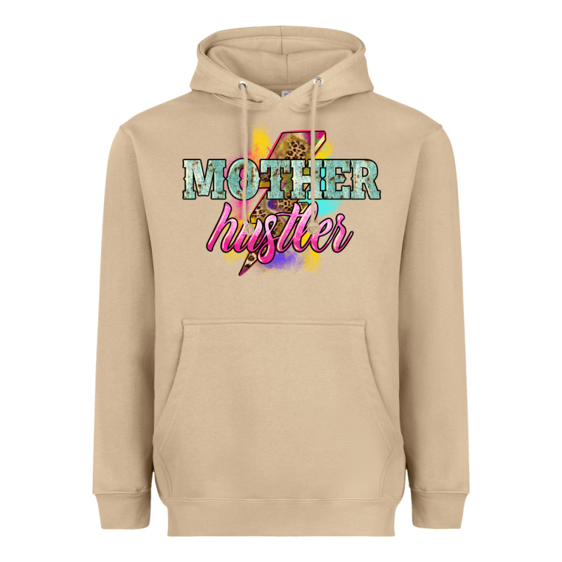 Mother Hustler Lightning Bolt Mother's Day Heavyweight Hoodie by HowdyJamesFarm | Teevron