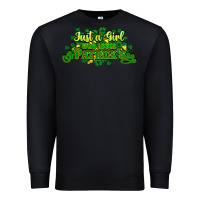 Black Just a girl who loves St. Patrick's Day Premium Sweatshirt - HowdyJamesFarm