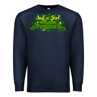 Navy Just a girl who loves St. Patrick's Day Premium Sweatshirt - HowdyJamesFarm