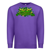 Purple Just a girl who loves St. Patrick's Day Premium Sweatshirt - HowdyJamesFarm