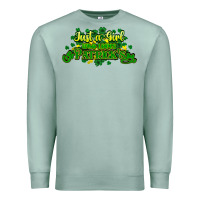 Seafoam Just a girl who loves St. Patrick's Day Premium Sweatshirt - HowdyJamesFarm