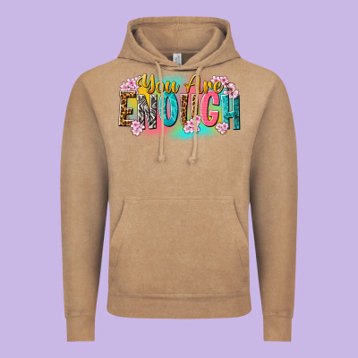 You Are Enough Vintage Hoodie Designed By Nancycooperartshop