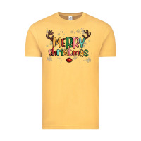 Vintage Mustard merry christmas raindeerr Vintage Tee - MaliasSmallBusiness