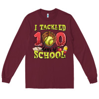 Burgundy i tackled days of school softball Long Sleeve Tee - LillyAllenDesigns