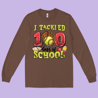 I Tackled Days Of School Softball Long Sleeve Tee Designed By Lillyallendesigns