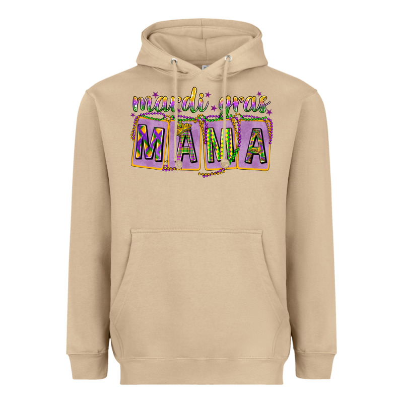 Mardi Gras Mama With Beads Mother's Day Heavyweight Hoodie by HowdyJamesFarm | Teevron