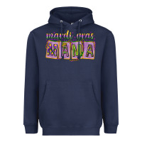 Navy Mardi gras mama with beads mother's day Heavyweight Hoodie - HowdyJamesFarm