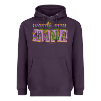 Plum Mardi gras mama with beads mother's day Heavyweight Hoodie - HowdyJamesFarm