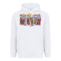 White Mardi gras mama with beads mother's day Heavyweight Hoodie - HowdyJamesFarm