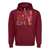 Burgundy Cooler than Cupid Valentine's Day Zipper Hoodie - HowdyJamesFarm