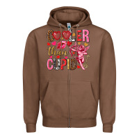 Chestnut Cooler than Cupid Valentine's Day Zipper Hoodie - HowdyJamesFarm