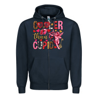 Navy Cooler than Cupid Valentine's Day Zipper Hoodie - HowdyJamesFarm
