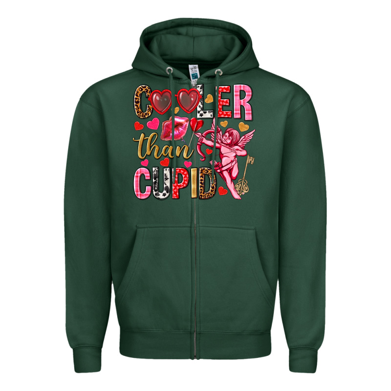 Cooler Than Cupid Valentine's Day Zipper Hoodie by HowdyJamesFarm | Teevron