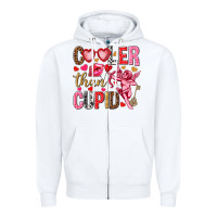 White Cooler than Cupid Valentine's Day Zipper Hoodie - HowdyJamesFarm