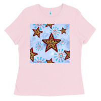 Bubblegum Pink 4th of july leopard star seamless pattern Ladies Tee - BundleAndBundleShop