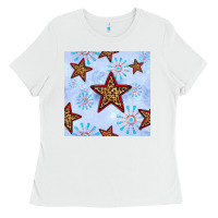 White 4th of july leopard star seamless pattern Ladies Tee - BundleAndBundleShop