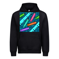 Black school pencil seamless pattern Urban Hoodie - BundleAndBundleShop