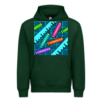 Forest Green school pencil seamless pattern Urban Hoodie - BundleAndBundleShop
