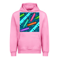 Fuchsia Pink school pencil seamless pattern Urban Hoodie - BundleAndBundleShop