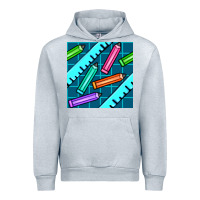 Heather Grey school pencil seamless pattern Urban Hoodie - BundleAndBundleShop