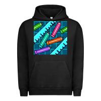 Pigment Black school pencil seamless pattern Urban Hoodie - BundleAndBundleShop