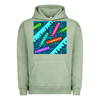 Pigment Oil Green school pencil seamless pattern Urban Hoodie - BundleAndBundleShop