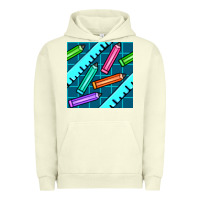 Pigment Pistachio school pencil seamless pattern Urban Hoodie - BundleAndBundleShop