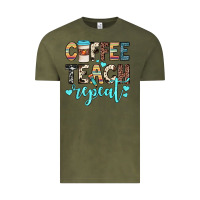 Vintage Olive coffee teach repeat Vintage Tee - JahusDesignShop