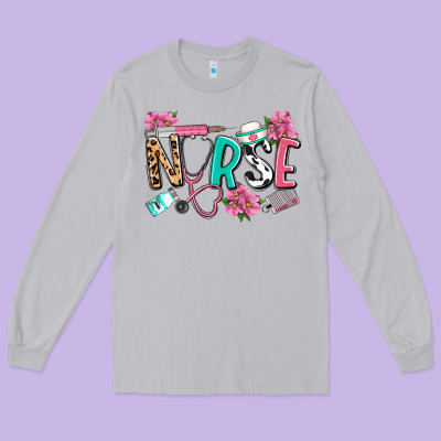 Nurse Long Sleeve Tee Designed By Lillyallendesigns
