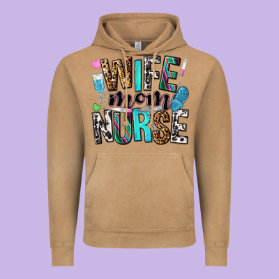 Wife Mom Nurse Vintage Hoodie Designed By Nancycooperartshop