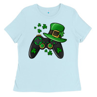 Baby Blue St Patricks Day Gamer Ladies Tee - Jasminsmagicworld