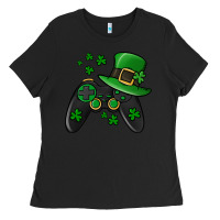 Black St Patricks Day Gamer Ladies Tee - Jasminsmagicworld