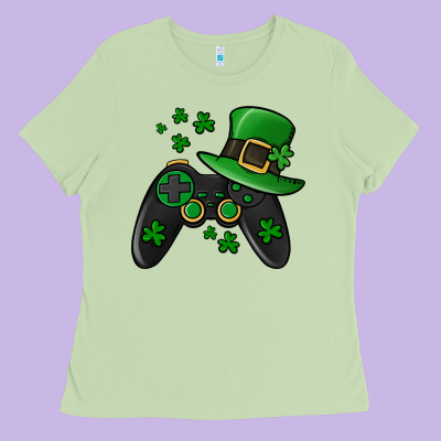 St Patricks Day Gamer Ladies Tee Designed By Jasminsmagicworld