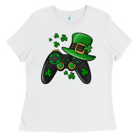 White St Patricks Day Gamer Ladies Tee - Jasminsmagicworld