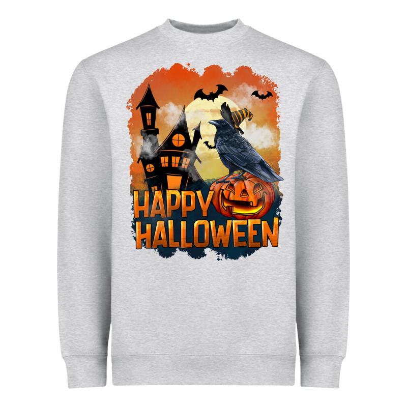 Happy Halloween With Crow Heavyweight Sweatshirt by LillyAllenDesigns | Teevron