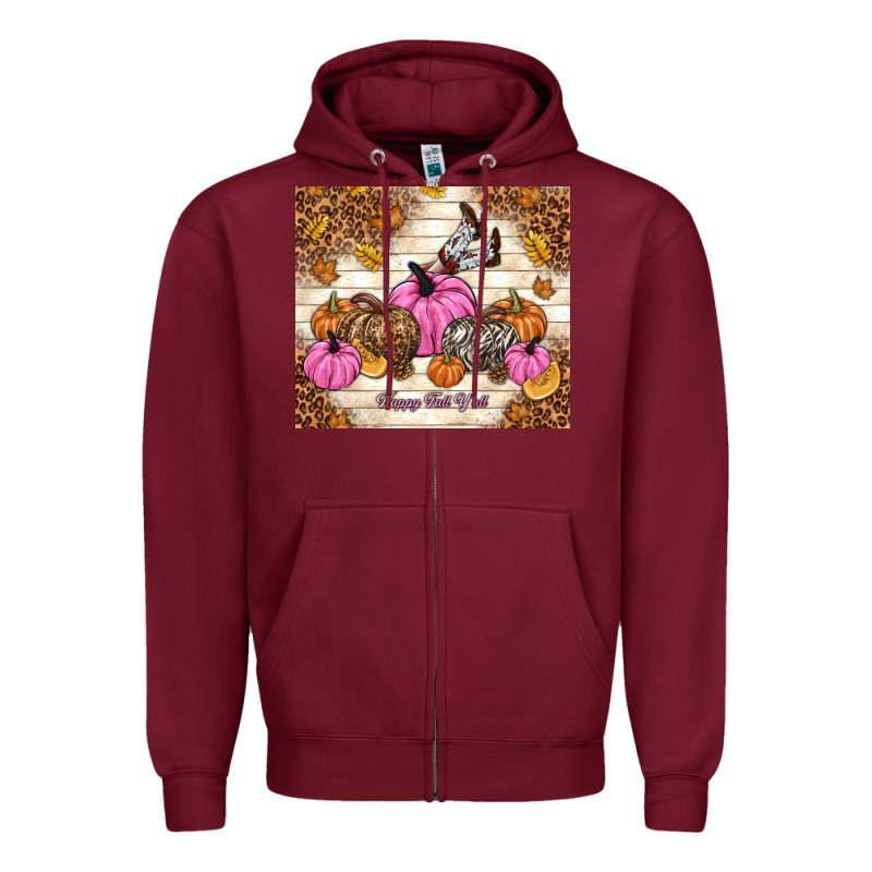 Happy Fall Y'all Cowgirl Zipper Hoodie by TumblerDesignByShophia | Teevron