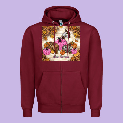 Happy Fall Y'all Cowgirl Zipper Hoodie Designed By Tumblerdesignbyshophia