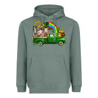 Sage St. Patrick's Day farm animals Heavyweight Hoodie - CowGirlArtShop