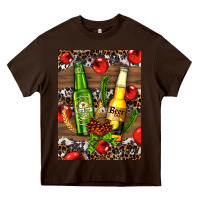 Chocolate Brown beer bottles with wheat and barley Heavy Core Tee - AdoDesignShop