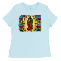 Baby Blue serape our lady of guadalupe2 Ladies Tee - JahusDesignShop