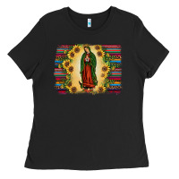 Black serape our lady of guadalupe2 Ladies Tee - JahusDesignShop