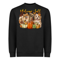 Black welcome fall with dogs Heavyweight Sweatshirt - LillyAllenDesigns