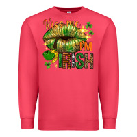 Cardinal St. Patrick's Kiss me I'm Irish with lip Premium Sweatshirt - HowdyJamesFarm