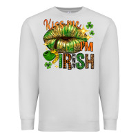 Dove Grey St. Patrick's Kiss me I'm Irish with lip Premium Sweatshirt - HowdyJamesFarm