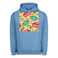 Pigment Pebble Blue nurse medicine seamless pattern Urban Hoodie - BundleAndBundleShop
