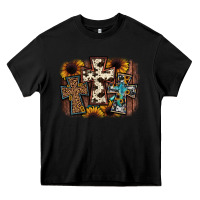 Black cross background Heavy Core Tee - JahusDesignShop