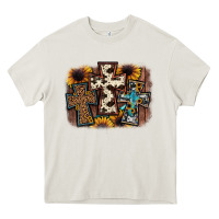 Cream cross background Heavy Core Tee - JahusDesignShop