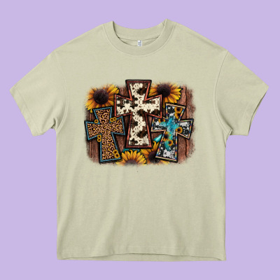 Cross Background Heavy Core Tee Designed By Jahusdesignshop