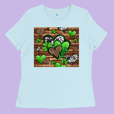 St Patricks Day Hearts Ladies Tee Designed By Jasminsmagicworld