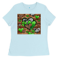 Baby Blue st patricks day hearts Ladies Tee - Jasminsmagicworld